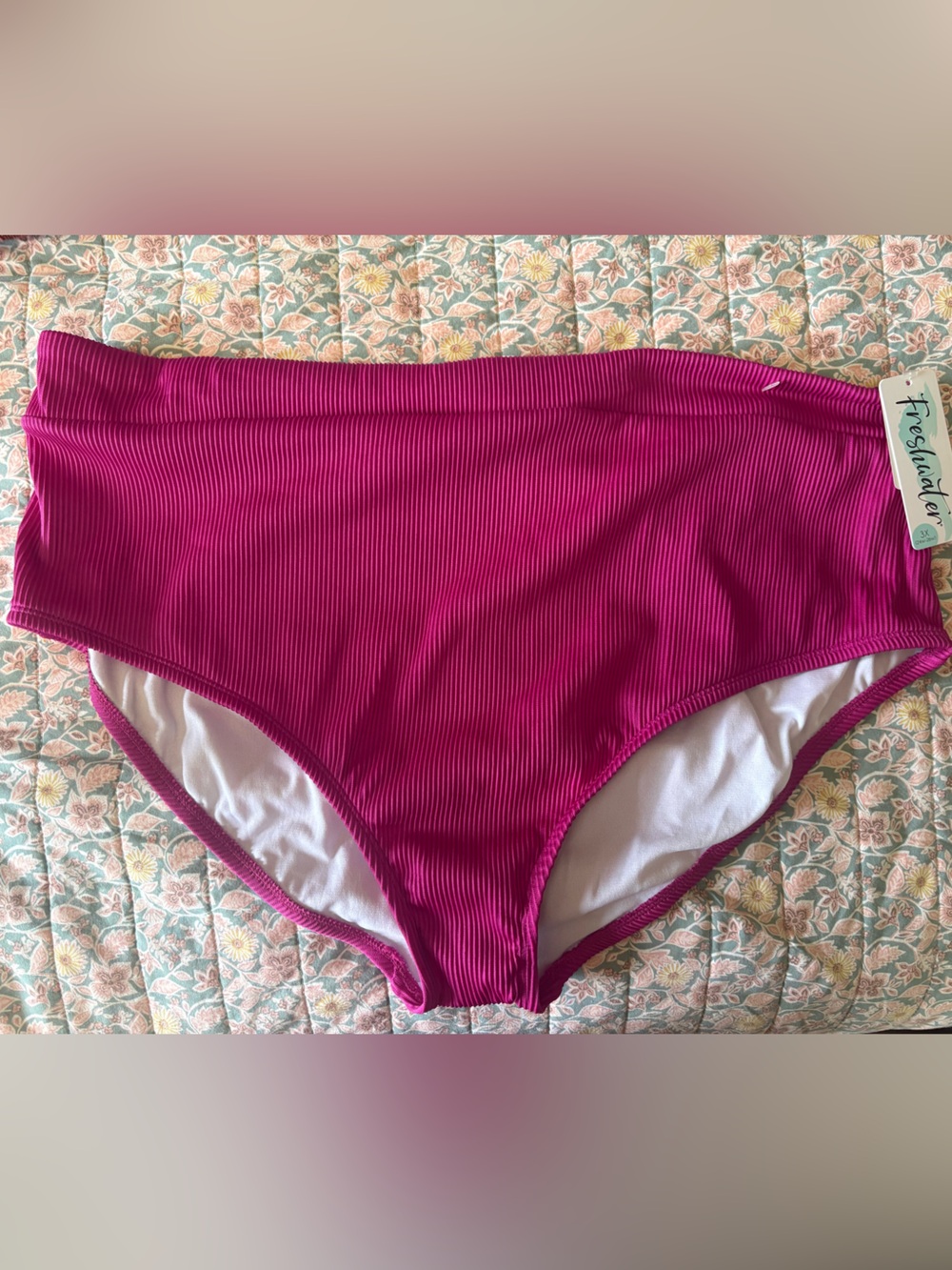 Freshwater High-Rise One-Piece Swimsuit in Magenta size3x NWT
